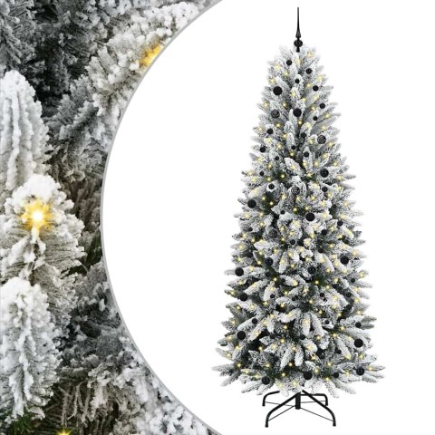 VidaXL Sztuczna choinka Biały 93 x 93 x 240 cm PVC, Plastik, Stal i PE