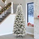 VidaXL Sztuczna choinka Biały 93 x 93 x 240 cm PVC, Plastik, Stal i PE