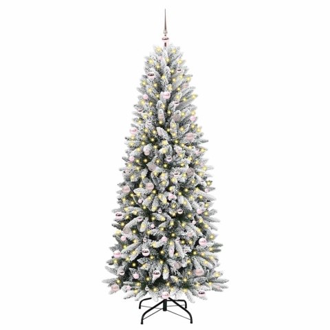 VidaXL Sztuczna choinka Biały 93 x 93 x 240 cm PVC, Plastik, Stal i PE