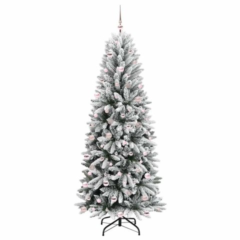 VidaXL Sztuczna choinka Biały 93 x 93 x 240 cm PVC, Plastik, Stal i PE