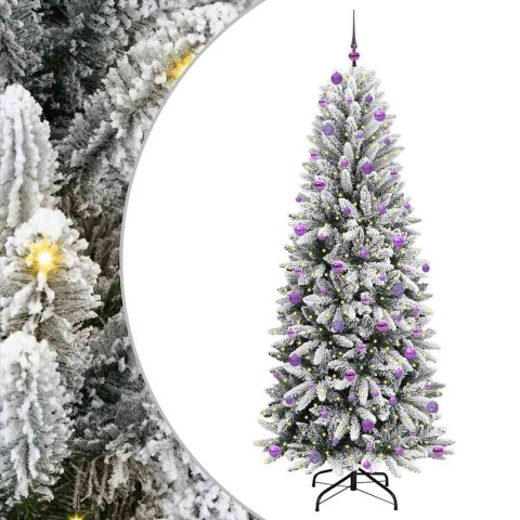 VidaXL Sztuczna choinka Biały 93 x 93 x 240 cm PVC, Plastik, Stal i PE