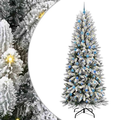 VidaXL Sztuczna choinka Biały 93 x 93 x 240 cm PVC, Plastik, Stal i PE
