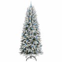 VidaXL Sztuczna choinka Biały 93 x 93 x 240 cm PVC, Plastik, Stal i PE