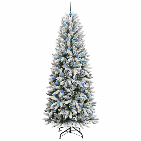 VidaXL Sztuczna choinka Biały 93 x 93 x 240 cm PVC, Plastik, Stal i PE