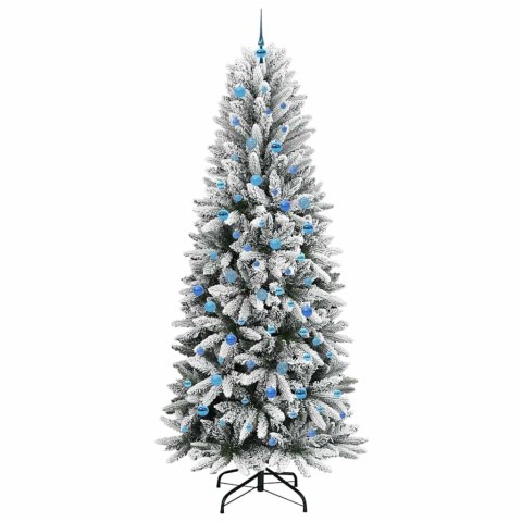 VidaXL Sztuczna choinka Biały 93 x 93 x 240 cm PVC, Plastik, Stal i PE