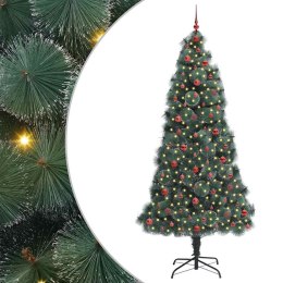 SZTUCZNA CHOINKA ŚWIĄTECZNA Z LAMPKAMI I ZESTAWEM BOMBEK 240CM