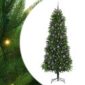 CHOINKA Z 300 DIODAMI LED Z PODSTAWĄ ZIELONA 240CM
