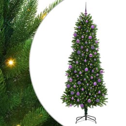 CHOINKA Z 300 DIODAMI LED Z PODSTAWĄ ZIELONA 240CM