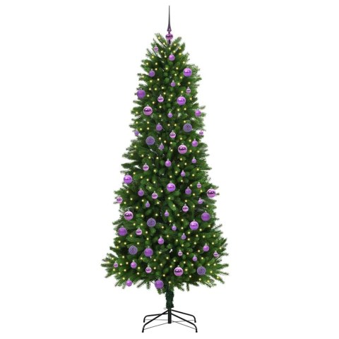 CHOINKA Z 300 DIODAMI LED Z PODSTAWĄ ZIELONA 240CM