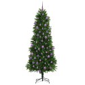 CHOINKA Z 300 DIODAMI LED Z PODSTAWĄ ZIELONA 240CM