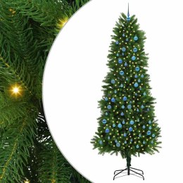 CHOINKA Z 300 DIODAMI LED Z PODSTAWĄ ZIELONA 240CM
