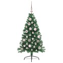 VidaXL Sztuczna choinka z oświetleniem na Boże Narodzenie Zielony