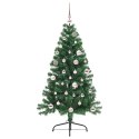 VidaXL Sztuczna choinka z oświetleniem na Boże Narodzenie Zielony