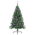 VidaXL Sztuczna choinka z oświetleniem na Boże Narodzenie Zielony