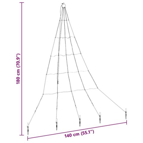 CHOINKA ŚWIĄTECZNA LED CHŁODNA BIEL 511CM METAL