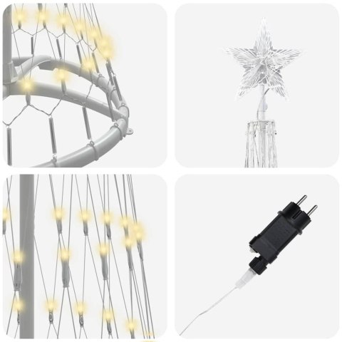 CHOINKA ŚWIĄTECZNA LED CIEPŁA BIEL 138.5X138.5X399CM METAL