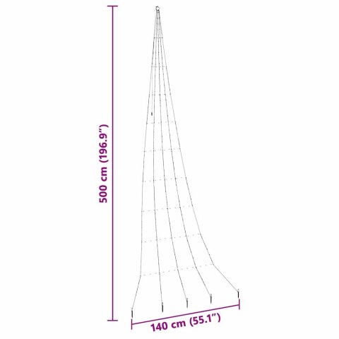 CHOINKA ŚWIĄTECZNA LED Z 276 DIODAMI LED NIEBIESKI 511CM METAL
