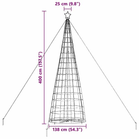 CHOINKA ŚWIĄTECZNA LED Z PODSTAWĄ NIEBIESKI 400CM ŻELAZO