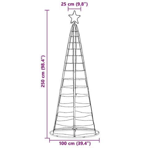 CHOINKA ŚWIĄTECZNA LED Z PODSTAWĄ WIELOKOLOROWE 250CM ŻELAZO
