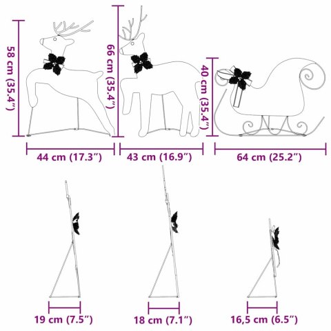 LED RENIFERY 3 PCS CIEPŁA BIEL TKANINA
