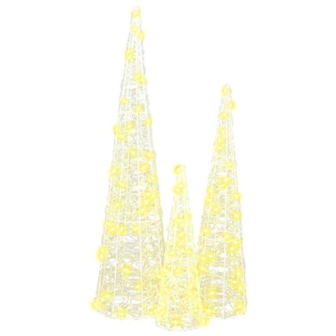 CHOINKA 3 PCS CIEPŁA BIEL 40CM 60CM 80CM AKRYL