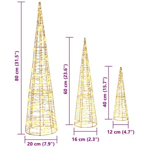 CHOINKA 3 PCS CIEPŁA BIEL 40CM 60CM 80CM PET