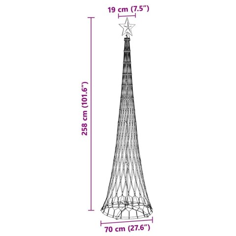 CHOINKA ŚWIĄTECZNA LED CIEPŁA BIEL 138.5X138.5X399CM METAL