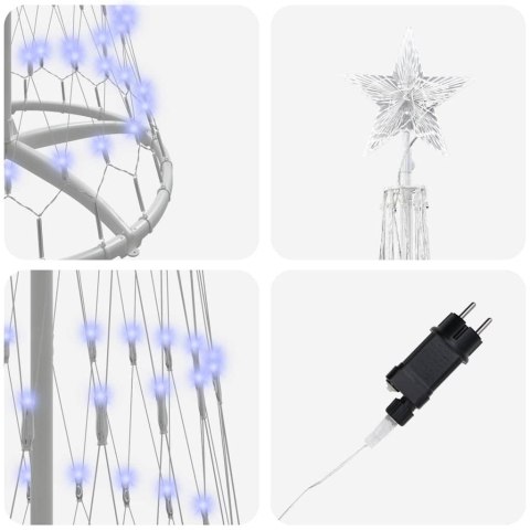 CHOINKA ŚWIĄTECZNA LED NIEBIESKI 138.5X138.5X399CM METAL