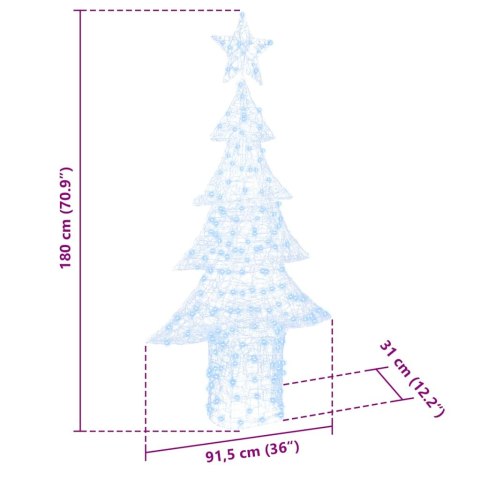 CHOINKA Z 240 DIODAMI LED ZIMNA BIEL 180CM AKRYL