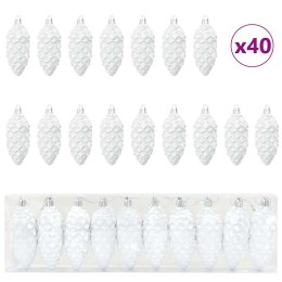 DEKORACJA CHOINKI 40 PCS BIAŁY