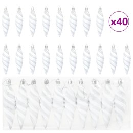 DEKORACJA CHOINKI 40 PCS BIAŁY