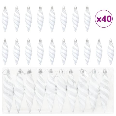 DEKORACJA CHOINKI 40 PCS BIAŁY