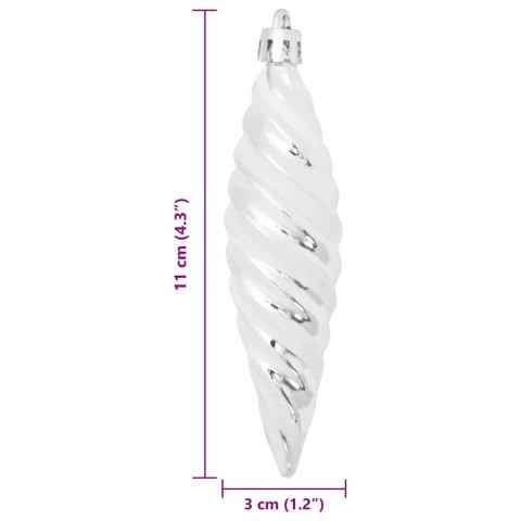 DEKORACJA CHOINKI 40 PCS SREBRNY