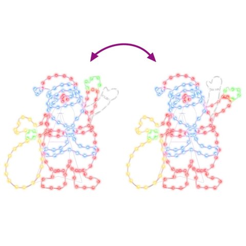FIGURKA MIKOŁAJA DEKORACJA ŚWIĄTECZNA LED 168 DIOD ZEWNĘTRZNA/WEWNĘTRZNA WODOSZCZELNA, 58CM