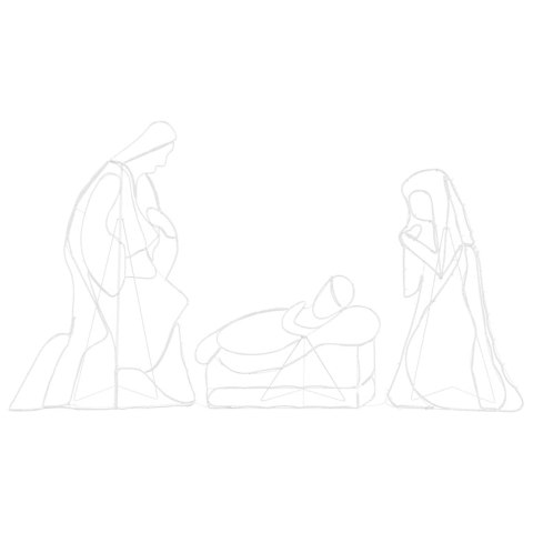 VidaXL Oświetlona Szopka Bożonarodzeniowa Wielokolorowe 112 x 72 cm