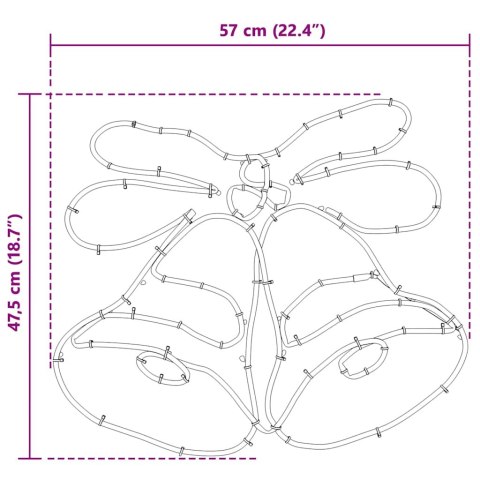 OŚWIETLONY DZWONEK ŚWIĄTECZNY WIELOKOLOROWE 56X46CM PVC