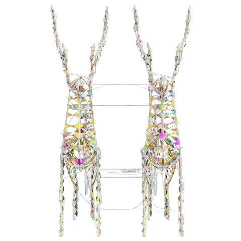 VidaXL Renifer ciągnący sanie Ciepła biel 30 x 12 x 54,5 cm PET