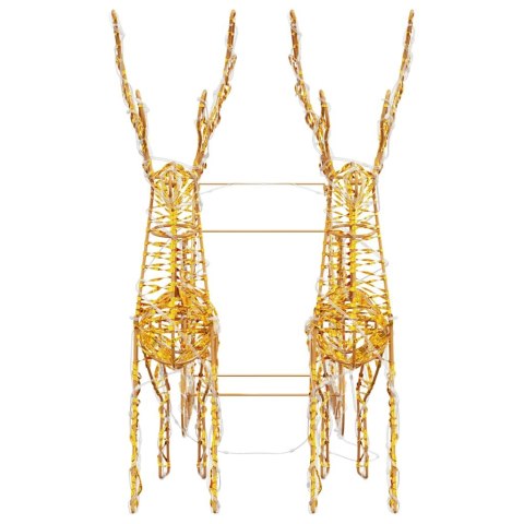 VidaXL Renifer ciągnący sanie Ciepła biel 30 x 12 x 55 cm PET