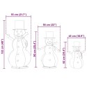 VidaXL Rodzina Bałwanków na Święta 3 pcs Ciepła biel 81 x 60 x 125 cm