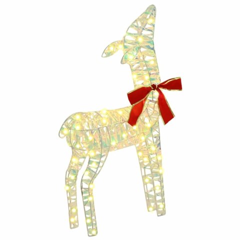 VidaXL Rodzina Reniferów 3 pcs Ciepła biel 128 cm PET