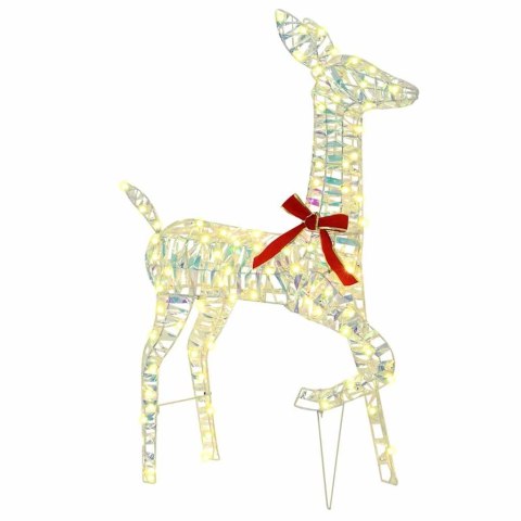 VidaXL Rodzina Reniferów 3 pcs Ciepła biel 128 cm PET