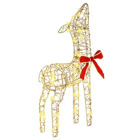 VidaXL Rodzina Reniferów 3 pcs Ciepła biel 128 cm PET