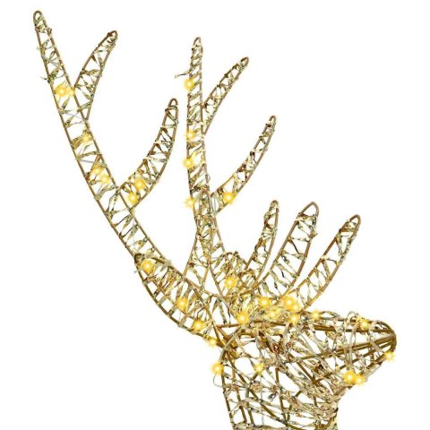 VidaXL Rodzina Reniferów 3 pcs Ciepła biel 128 cm PET