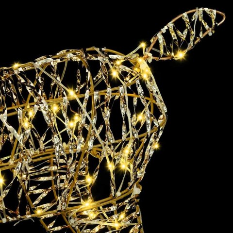 VidaXL Rodzina Reniferów 3 pcs Ciepła biel 128 cm PET