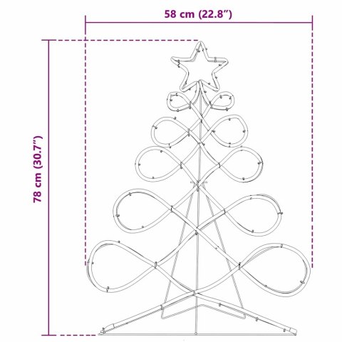 ŚWIĄTECZNE ŚWIATŁO W KSZTAŁCIE CHOINKI WIELOKOLOROWE 80X56CM