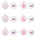 VidaXL Zestaw Bombek Choinkowych 40 pcs Biały i różowy