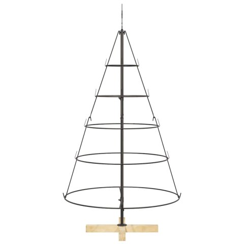 CHOINKA STOŻKOWA ŚWIĄTECZNA Z PODSTAWĄ CZARNY 125CM STAL