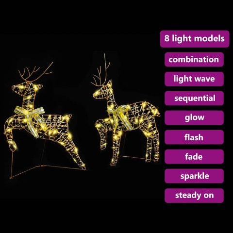 LED RENIFERY 2 PCS CIEPŁA BIEL 64X42X15CM PET