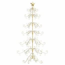 METALOWA CHOINKA ŚWIĄTECZNA Z PODSTAWĄ ZŁOTY 180CM