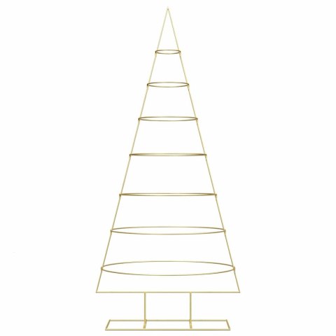 METALOWA CHOINKA ŚWIĄTECZNA Z PODSTAWĄ ZŁOTY 210CM